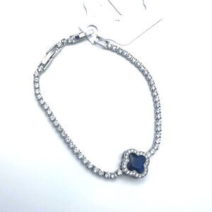Elegant Silver and Blue Bracelet